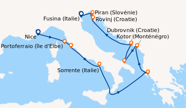 Itinéraire de la croisière En mer, Portoferraio (île d\'Elbe), Porto San...