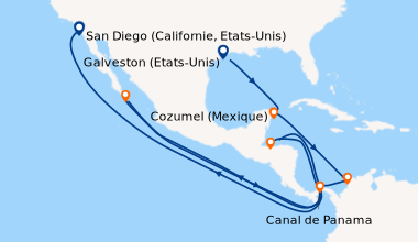 Itinéraire de la croisière Galveston (Etats-Unis), En mer, Cozumel (Mexi...