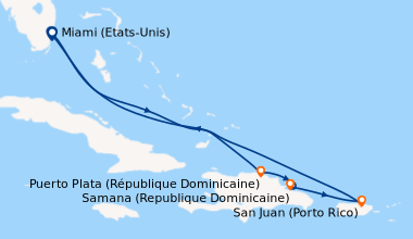 Itinéraire de la croisière Miami (Etats-Unis), En mer, Puerto Plata (Rép...