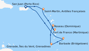 Itinéraire de la croisière San Juan (Porto Rico), Saint Thomas (Îles vie...