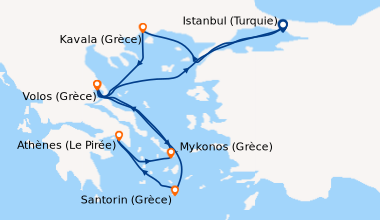 Itinéraire de la croisière Turquie, Grèce