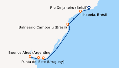 Itinéraire de la croisière Rio De Janeiro (Brésil), Rio De Janeiro (Brés...
