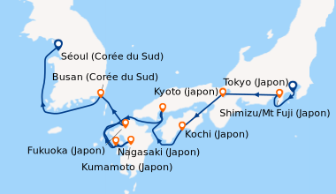 Itinéraire de la croisière Tokyo (Japon), Shimizu/Mt Fuji (Japon), En me...
