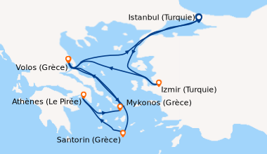Itinéraire de la croisière Turquie, Grèce