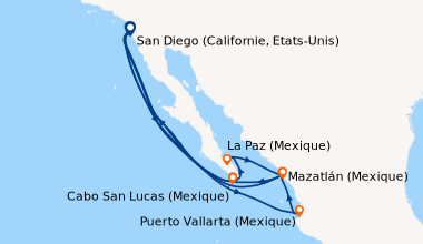 Itinéraire de la croisière San Diego (Californie, Etats-Unis), En mer, C...