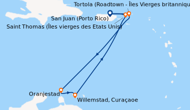 Itinéraire de la croisière San Juan (Porto Rico), Tortola (Roadtown - Îl...