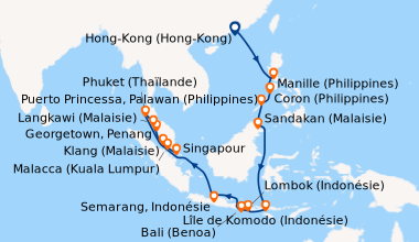 Itinéraire de la croisière Hong-Kong (Hong-Kong), En mer, Manille (Phili...