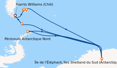 Itinéraire de la croisière Puerto Williams (Chili), En mer, New Island (...