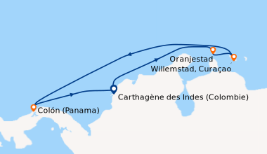 Itinéraire de la croisière Carthagène des Indes (Colombie) , En mer, En ...