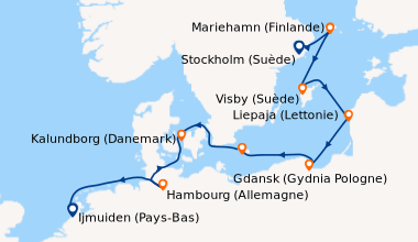 Itinéraire de la croisière Stockholm (Suède), Stockholm (Suède), Marieha...