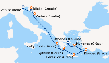 Itinéraire de la croisière Venise (Italie), Venise (Italie), Rijeka (Cro...