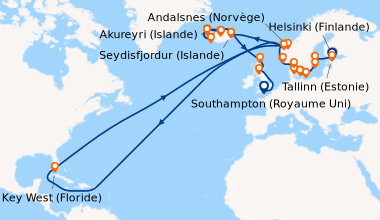 Itinéraire de la croisière Helsinki (Finlande), Tallinn (Estonie), Stock...