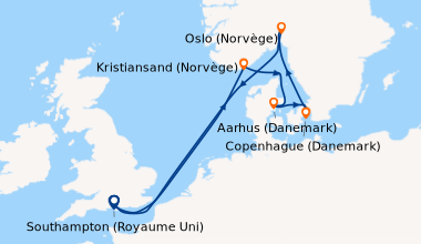 Itinéraire de la croisière Southampton (Royaume Uni) , En mer, Kristians...