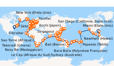 Itinéraire de la croisière Miami (Etats-Unis), En mer, George Town (Baha...
