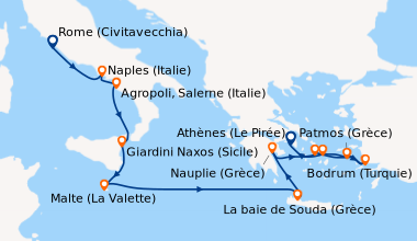 Itinéraire de la croisière Rome (Civitavecchia), Naples (Italie), Agropo...