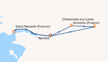 Itinéraire de la croisière Croisière famille - La Loire et ses châteaux, un héritage royal (NSN_FAMPP)