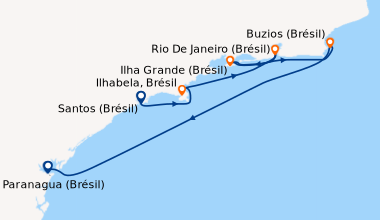 Itinéraire de la croisière Santos (Brésil), Ilhabela, Brésil, Rio De Jan...