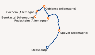Carte de l'itinéraire de la croisière