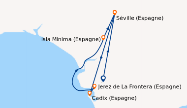 Itinéraire de la croisière La route du jambon et des villages blancs - L'Andalousie authentique : architecture, traditions et spécialités culinaires (formule port/port) (SVJ_PP)