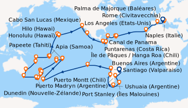 Itinéraire de la croisière Buenos Aires (Argentine), En mer, En mer, Pue...