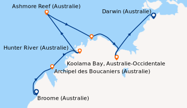 Itinéraire de la croisière Broome (Australie), Crique des Boucaniers, Sa...