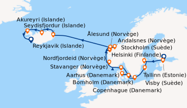 Itinéraire de la croisière Helsinki (Finlande), Tallinn (Estonie), Stock...