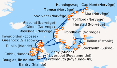 Itinéraire de la croisière Portsmouth (Royaume-Uni), En mer, Livourne (F...