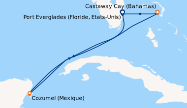 Itinéraire de la croisière Port Everglades (Floride, Etats-Unis), En mer...