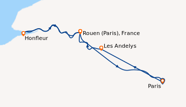 Itinéraire de la croisière L'Armada de Rouen et les plus belles escales de la vallée de la Seine (formule port/port) (SIP_ARMPP)