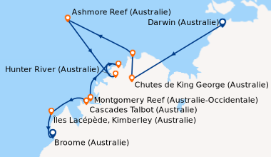 Itinéraire de la croisière Darwin (Australie), Chutes de King George (Au...