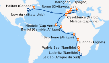 Itinéraire de la croisière Le Cap (Afrique du Sud), En mer, Luderitz (Na...