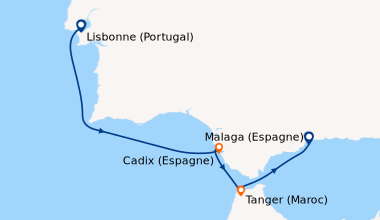 Itinéraire de la croisière Lisbonne (Portugal), Lisbonne (Portugal), Cad...