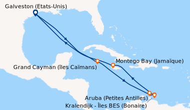 Itinéraire de la croisière Galveston (Etats-Unis), En mer, En mer, Grand...