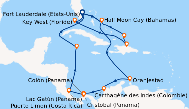 Itinéraire de la croisière Fort Lauderdale (Etats-Unis), Half Moon Cay (...