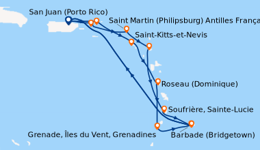 Itinéraire de la croisière San Juan (Porto Rico), Saint Thomas (Charlott...