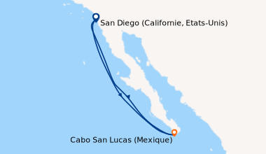 Itinéraire de la croisière San Diego (Californie, Etats-Unis), En mer, E...