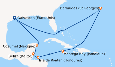 Itinéraire de la croisière Galveston (Etats-Unis), En mer, En mer, Cozum...