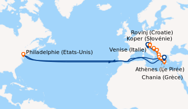 Itinéraire de la croisière Venise (Italie), Koper (Slovénie), Rovinj (Cr...