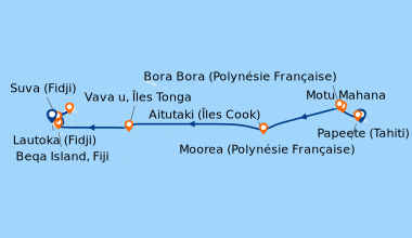 Carte de l'itinéraire de la croisière