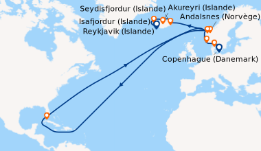 Itinéraire de la croisière Copenhague (Danemark), Skagen (Danemark), Sta...