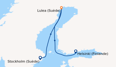 Itinéraire de la croisière Stockholm (Suède), Lulea (Suède), En mer, Hel...
