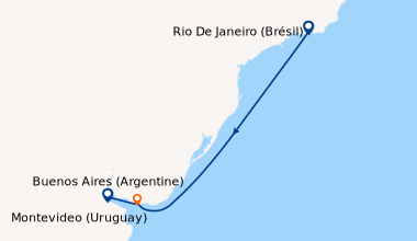 Itinéraire de la croisière Rio De Janeiro (Brésil), En mer, En mer, Mont...