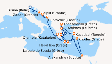 Itinéraire de la croisière Fusina (Italie), Fusina (Italie), Fusina (Ita...