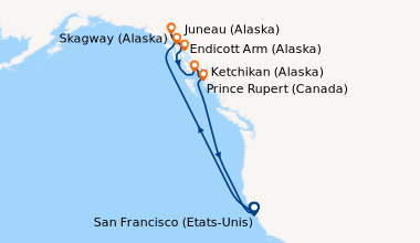 Itinéraire de la croisière San Francisco (Etats-Unis), En mer, En mer, J...