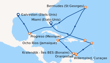 Itinéraire de la croisière Galveston (Etats-Unis), En mer, Progreso (Mex...