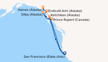 Itinéraire de la croisière San Francisco (Etats-Unis), En mer, En mer, K...