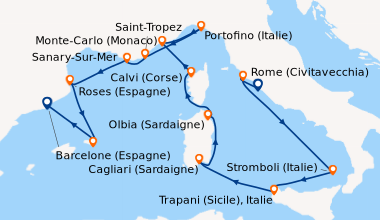 Itinéraire de la croisière Rome (Civitavecchia), Porto Santo Stefano (To...