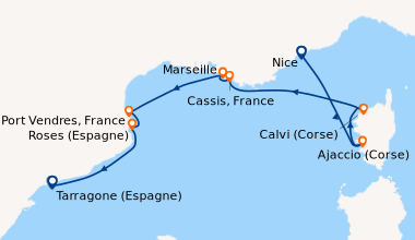 Itinéraire de la croisière 7ème festival d'Opéra en mer