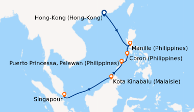 Itinéraire de la croisière Hong-Kong (Hong-Kong), En mer, Manille (Phili...