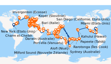 Itinéraire de la croisière Miami (Etats-Unis), En mer, George Town (Baha...